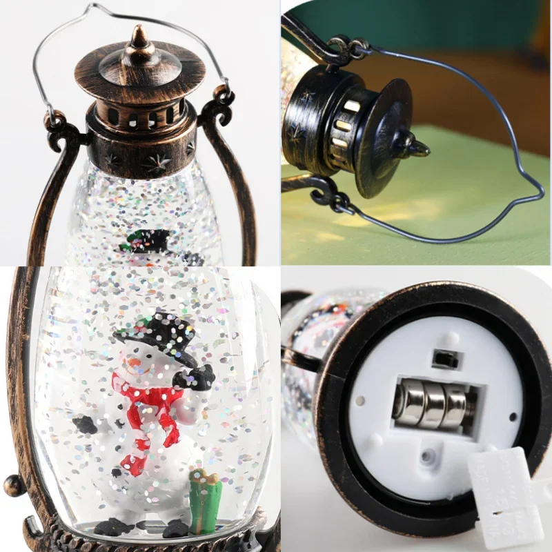 Christmas Crystal Ball Light – Luminous Snow Lantern Portable Oil Lamp Gift & Desktop Holiday Decor