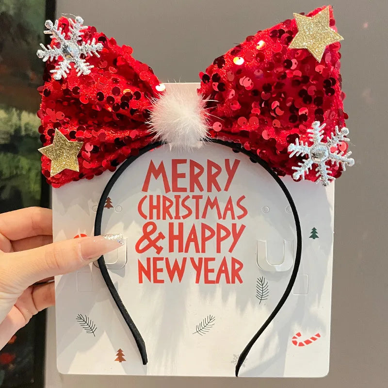 Kawaii Disney Plush Headband | Mickey Mouse Minnie Anime Cute Cartoon Plush Ear Head Band | Hair Accessories Girl Christmas Gift