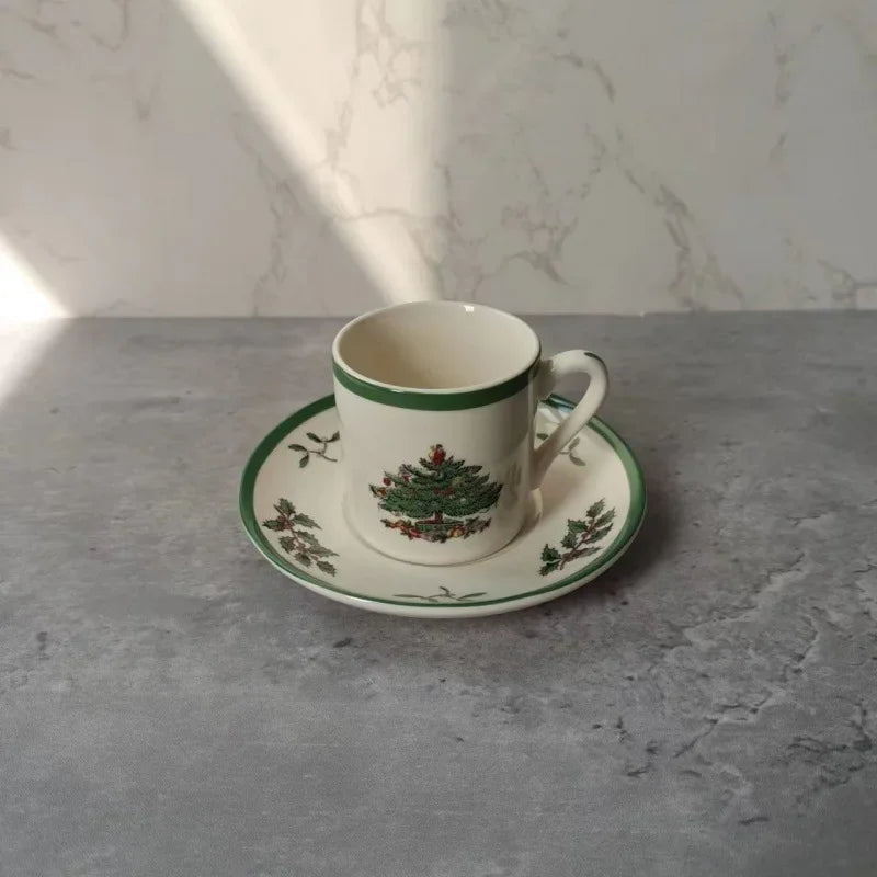 Holiday-Themed Christmas Ceramic Plates & Cutlery Sets | Dinner Plates, Bowls, Mugs, & Saucers Tableware Collection