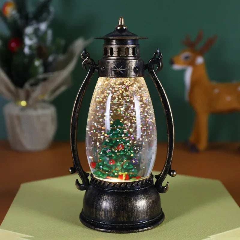 Christmas Crystal Ball Light – Luminous Snow Lantern Portable Oil Lamp Gift & Desktop Holiday Decor