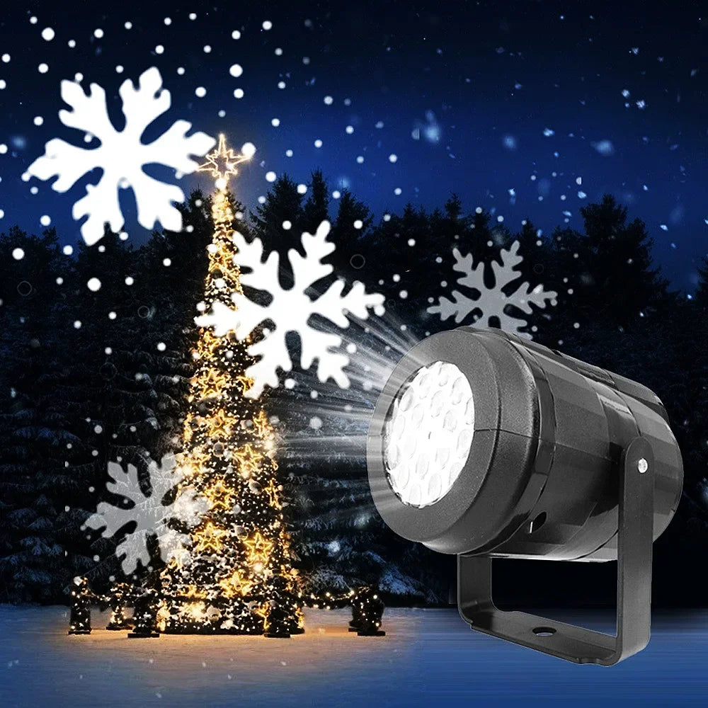 Outdoor LED Snowflake Projector Lamp – USB Christmas Holiday Light for New Year Party & Winter Decorations