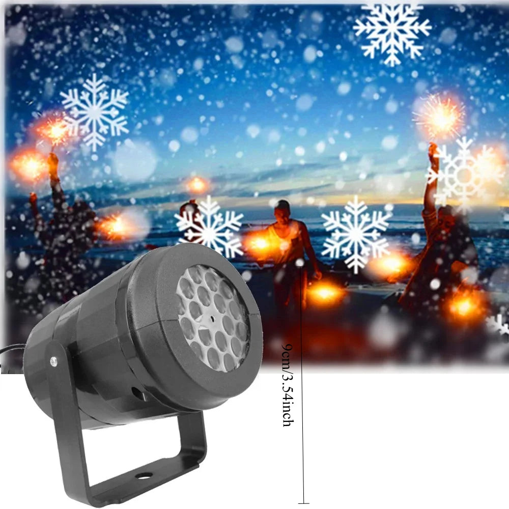 Outdoor LED Snowflake Projector Lamp – USB Christmas Holiday Light for New Year Party & Winter Decorations