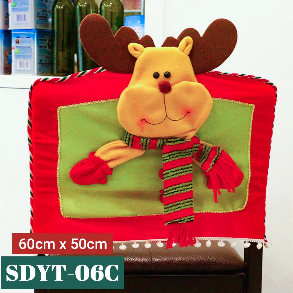 15 Patterns Santa Claus Hat Christmas Chair Covers | Home & Kitchen Dining Room Decoration | Xmas Restaurant & Dinning Home Supplies