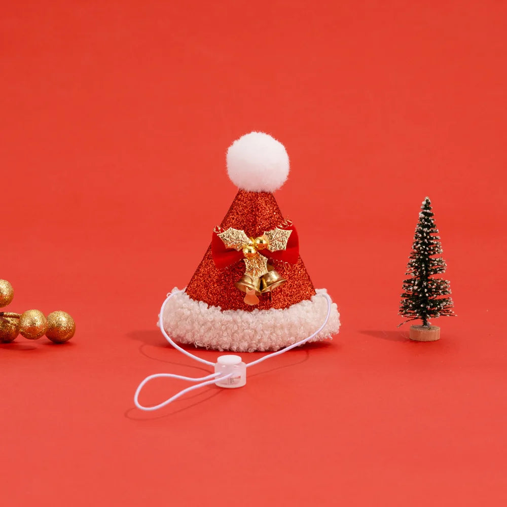 Pet Cat Knitted Scarf | Winter Christmas Soft Santa Claus Knit Scarves for Dog & Cats | Adjustable Xmas Costume Scarf Pet Supplies