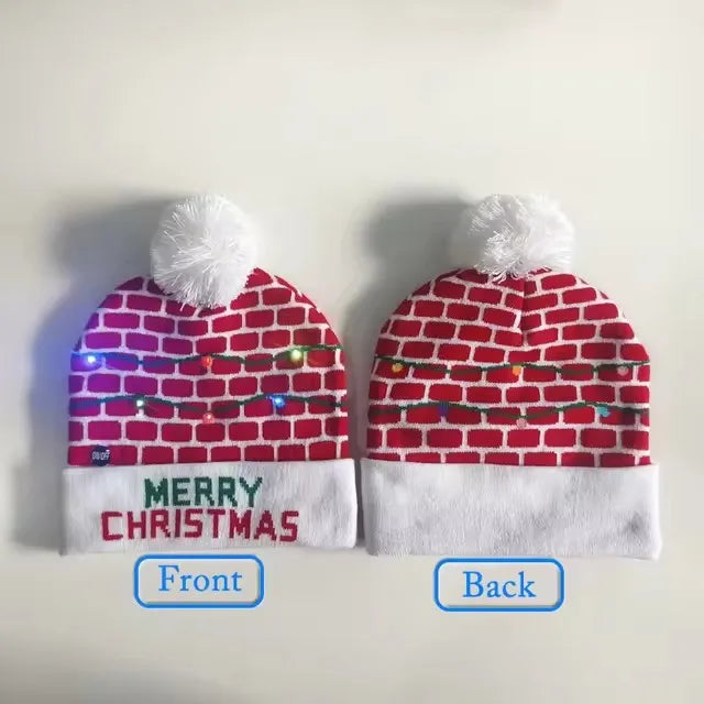Creative Flashing LED Light Christmas Hat | Snowman Winter Warm Color Knitted Cap | Christmas Gift for New Year & Xmas Party Decor