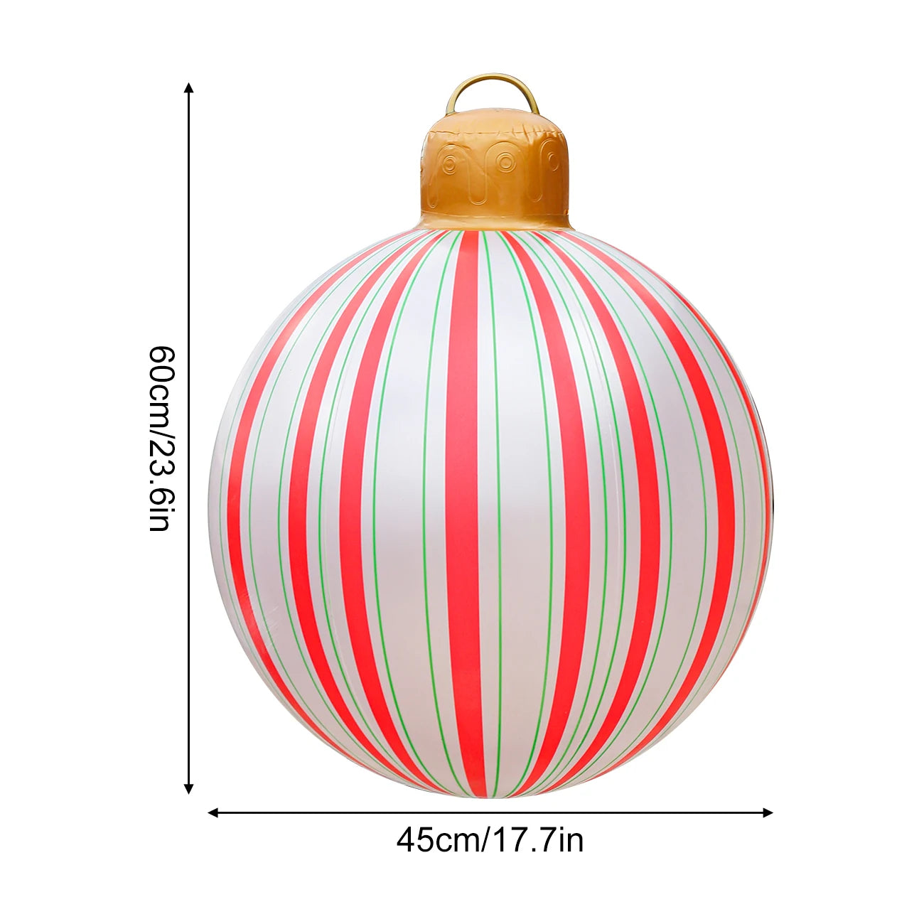 1PC Large Inflatable Christmas Ornament Ball | PVC Holiday Decorated Inflatable Yard Ball