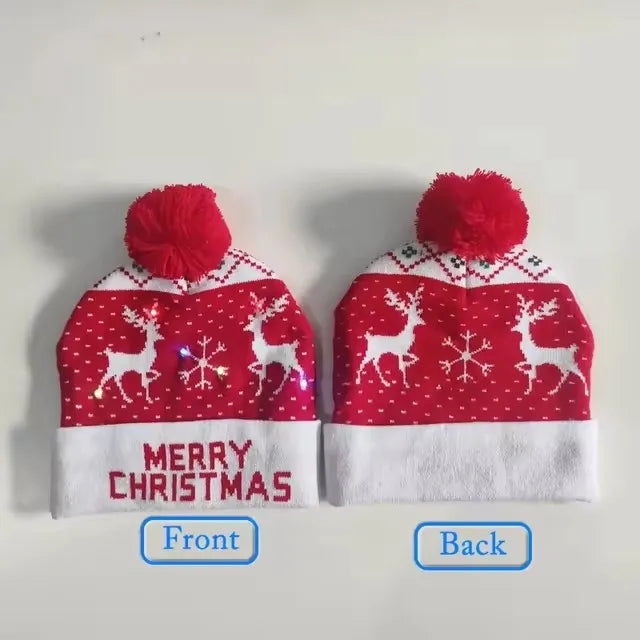 Creative Flashing LED Light Christmas Hat | Snowman Winter Warm Color Knitted Cap | Christmas Gift for New Year & Xmas Party Decor