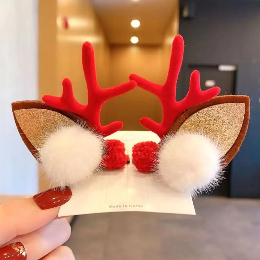 2026 Kids Christmas Headband | Cartoon Elk & Snowflake Bow Hairband | Cosplay, Birthday Party Headwear & Halloween Gifts