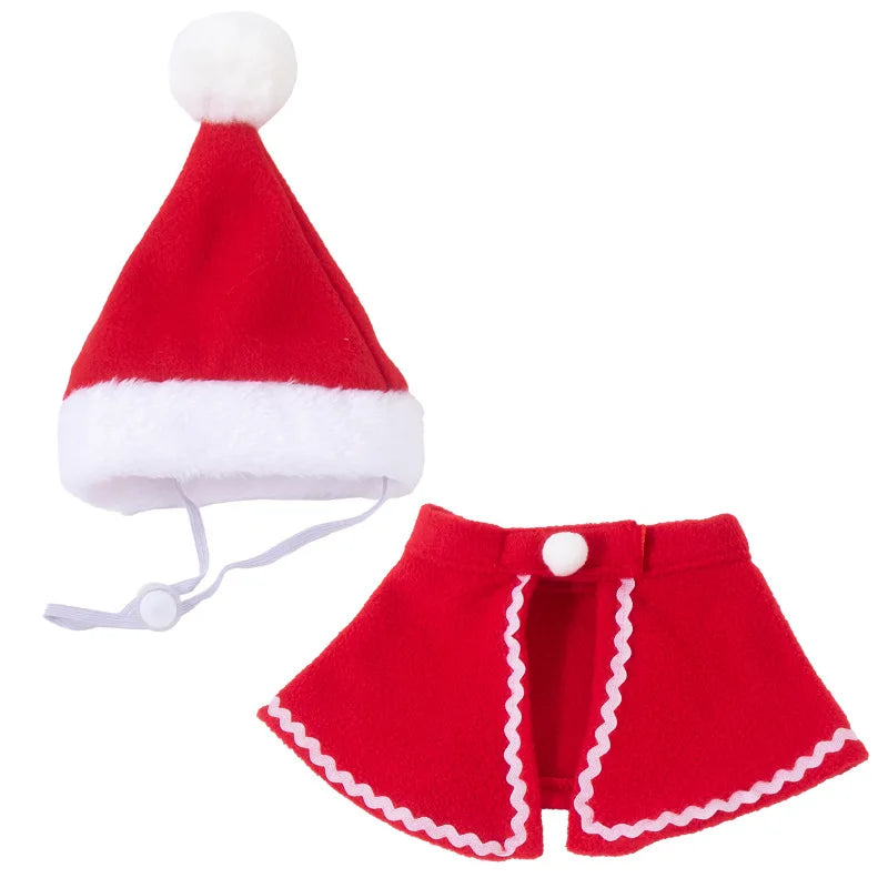 Christmas Hat Pet Costume & Scarf Gift Set | Dog Puppy Cat Costumes | New Year Santa Winter Cosplay Halloween Dog Cat Supply