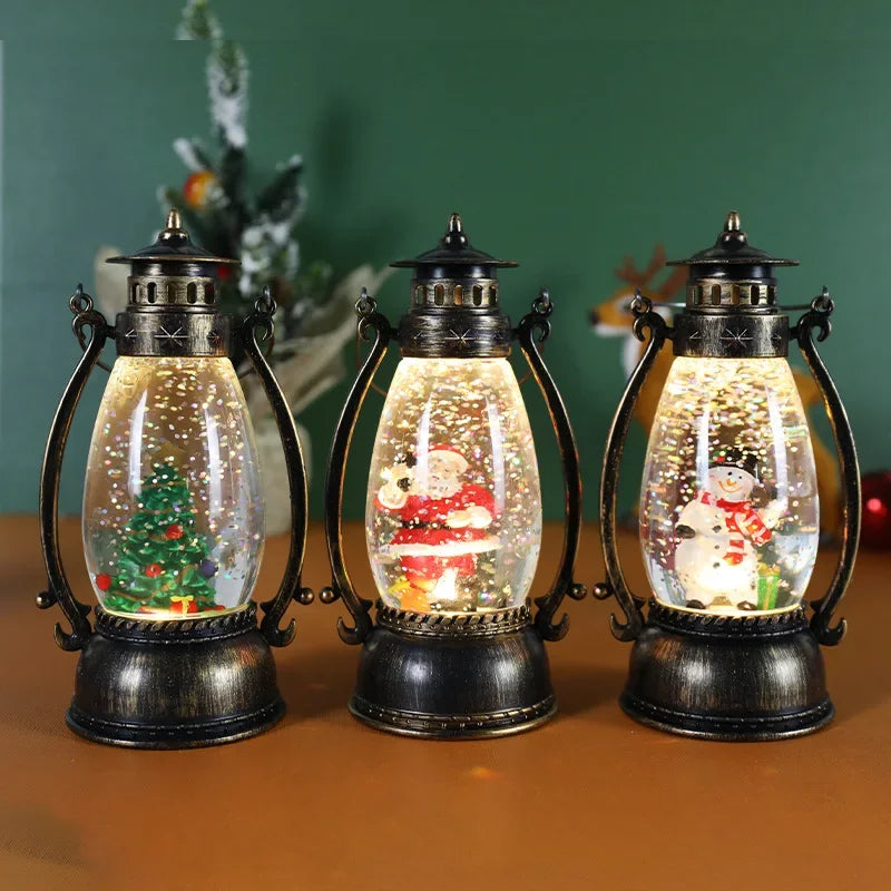 Christmas Crystal Ball Light – Luminous Snow Lantern Portable Oil Lamp Gift & Desktop Holiday Decor