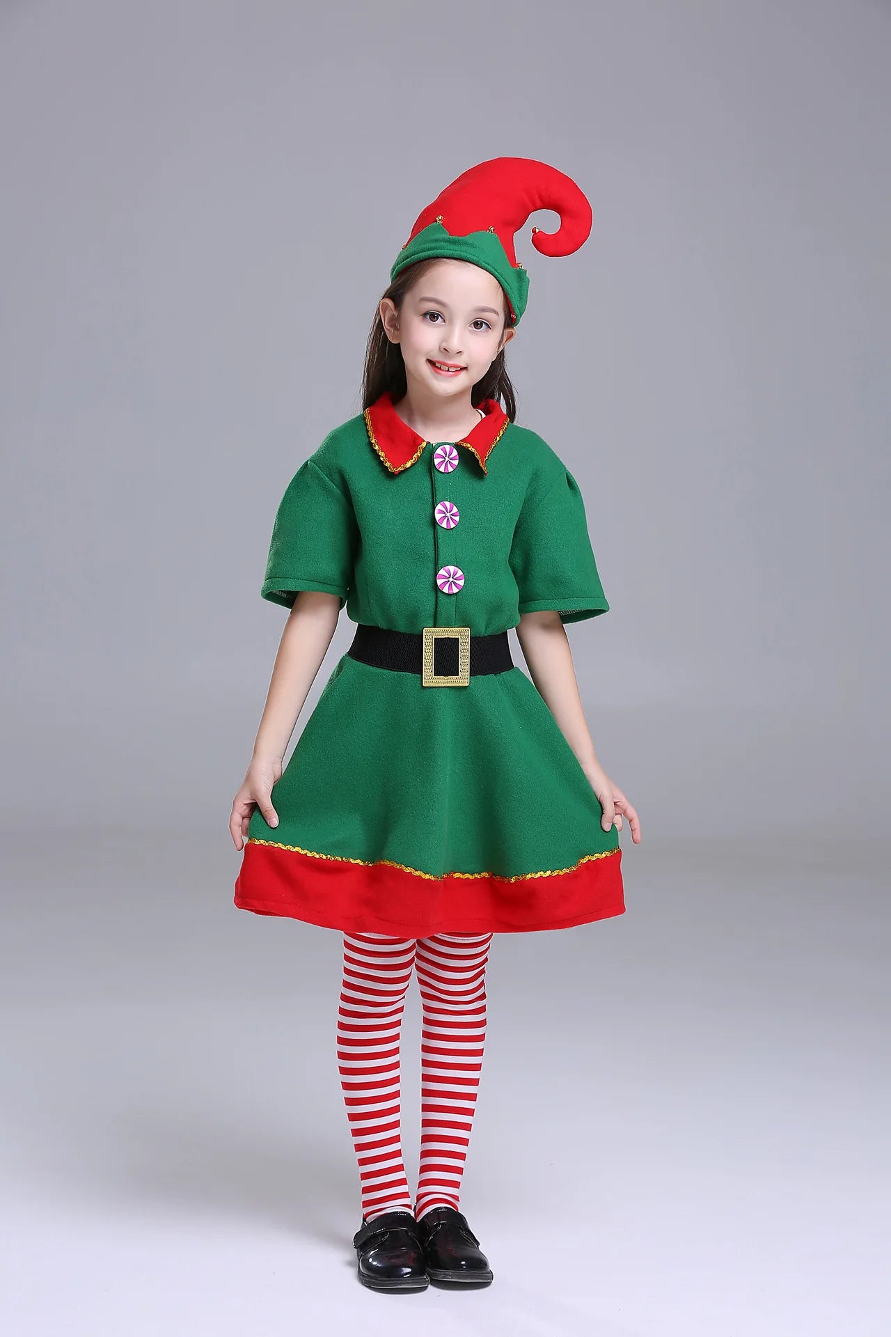 New Christmas Santa Claus & Green Elf Costume Set | Family Carnival Party Cosplay Fancy Dress Clothes | Children & Adult Suit Gift