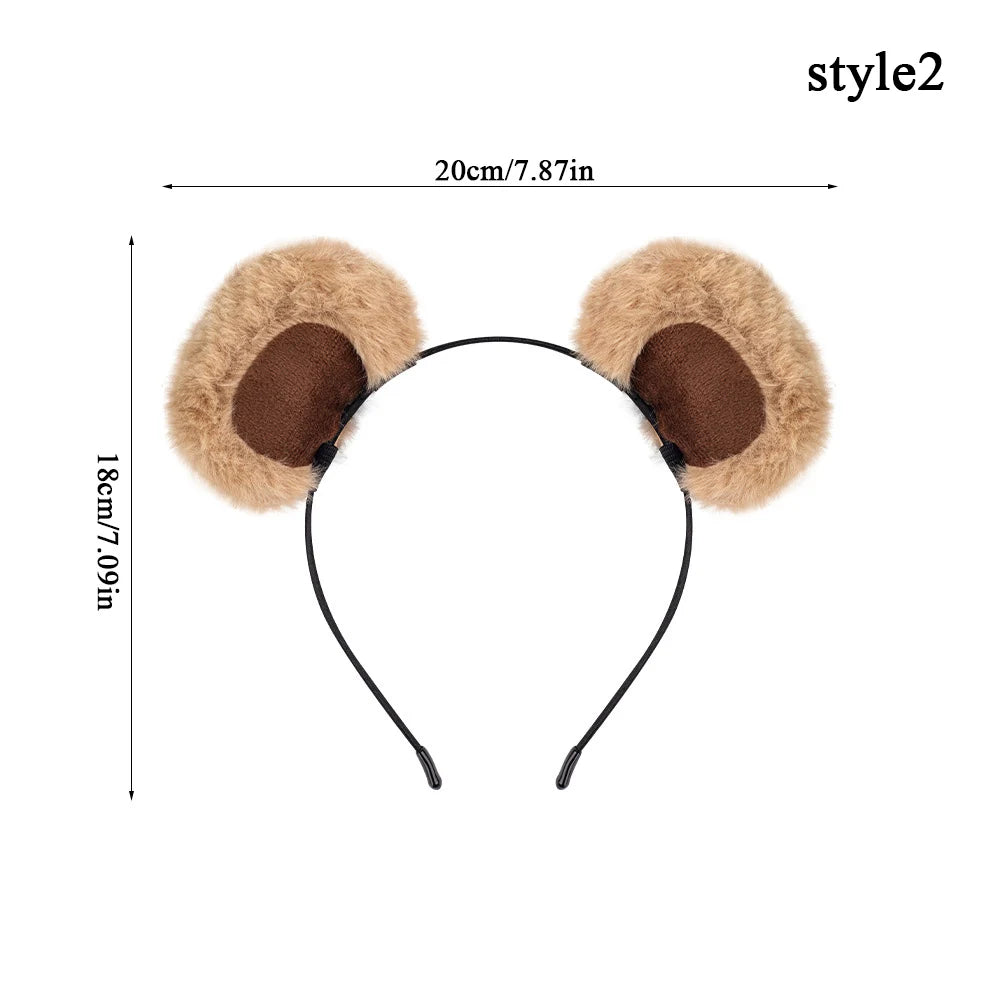 Christmas Plush Antler Headband | Lolita Party Headpiece Reindeer Antler Head Hoop | Cartoon Deer Ears Hair Accessories