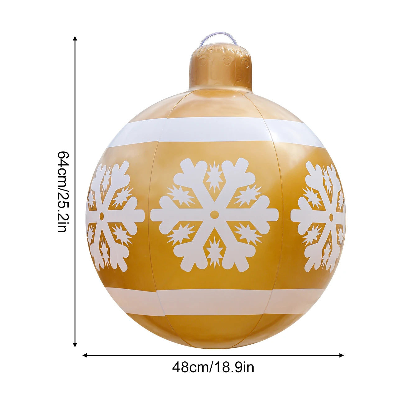 1PC Large Inflatable Christmas Ornament Ball | PVC Holiday Decorated Inflatable Yard Ball