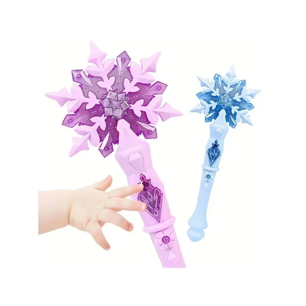 Glowing Princess Snowflake Wand Toy for Girls – Light & Sound Fairy Stick for Kids Cosplay, Christmas & Halloween